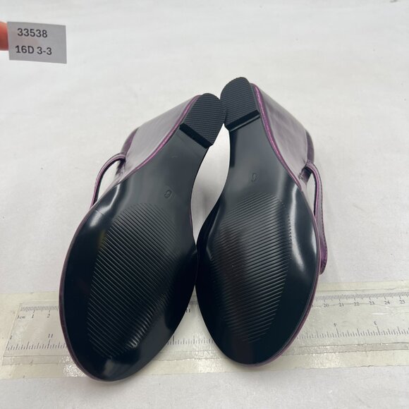 Milooey shoes Purple Round Toe Flip Flops Wedge High Heels Slip On Thong Sandals - Picture 7 of 8